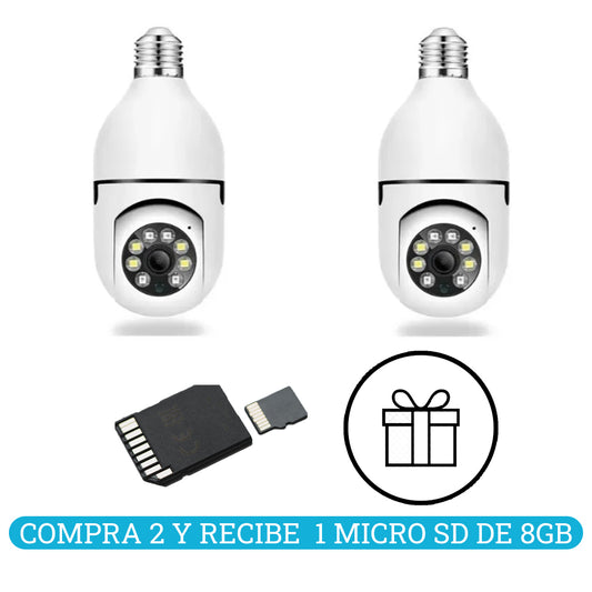 2 CÁMARAS PANORÁMICAS 360® + Micro SD 8GB