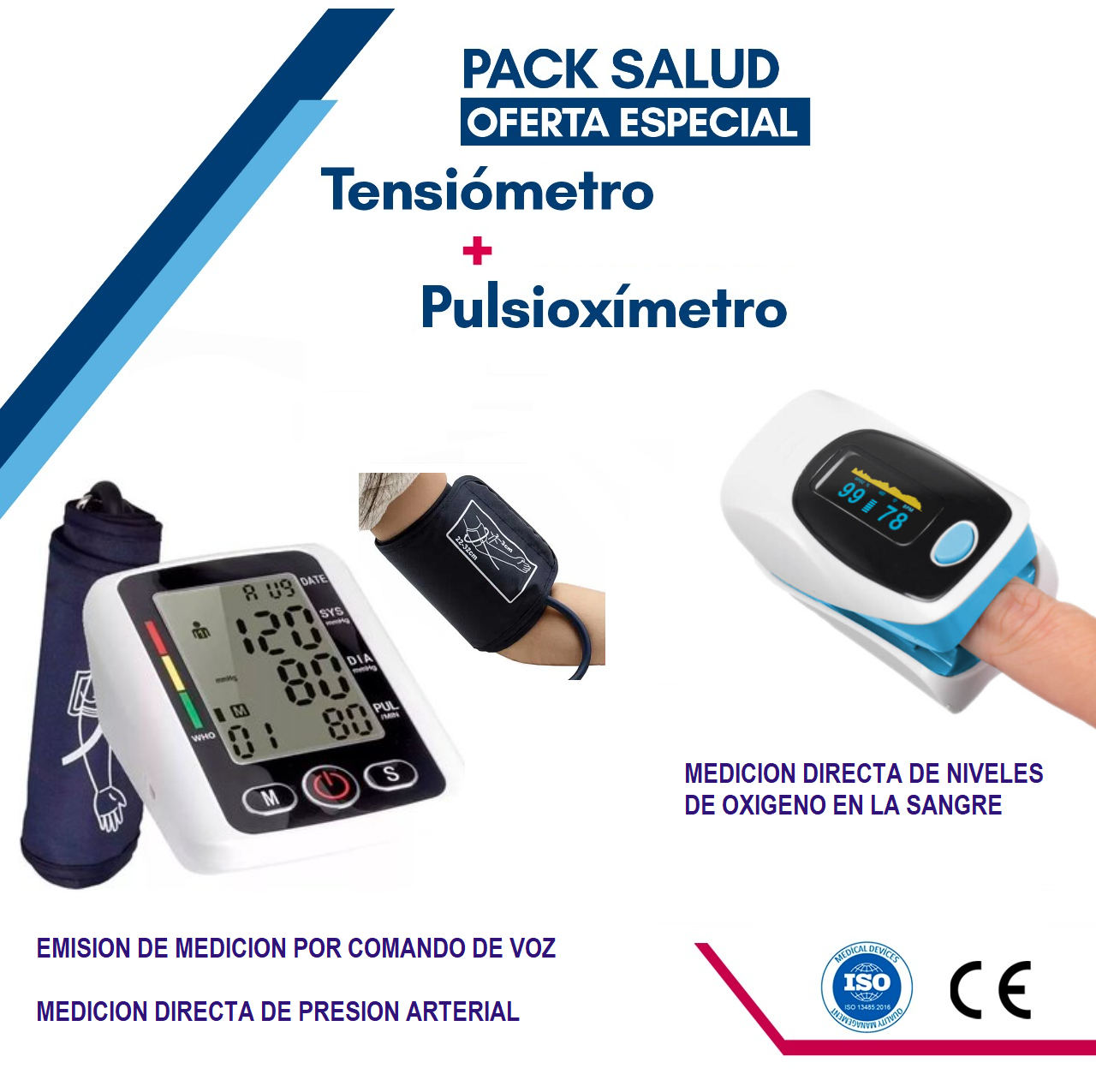 Pack Salud Tensiómetro profesional + Oxímetro